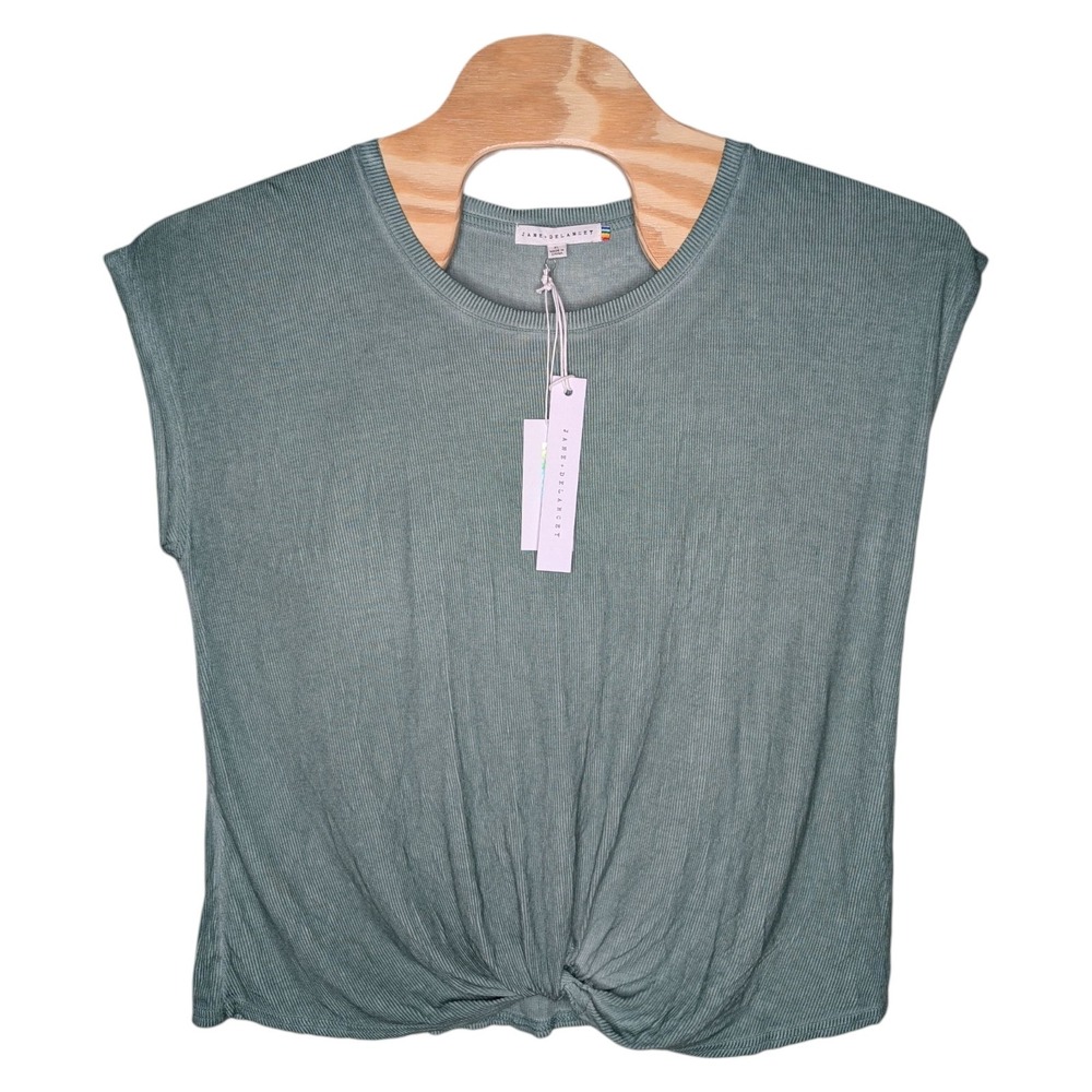 Jane + Delancey Womens‎ XL Front Twist Knotted Tank Top Shirt Jade Green NEW NWT